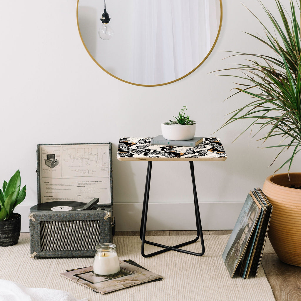 Avenie Celestial Cats Gold Side Table