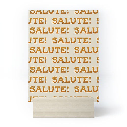 Jessica Molina Salute Gold Pattern on Cream Mini Art Print