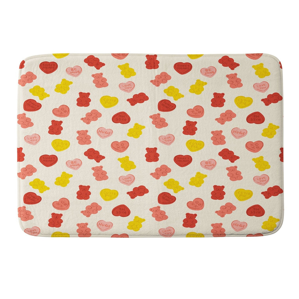 Design by Spark Gummy Bears and Candy Hearts Valentines Memory Foam Bath Mat