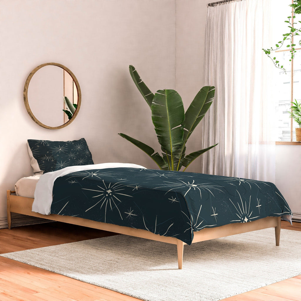 Little Om Pattern Little Moon navy Comforter