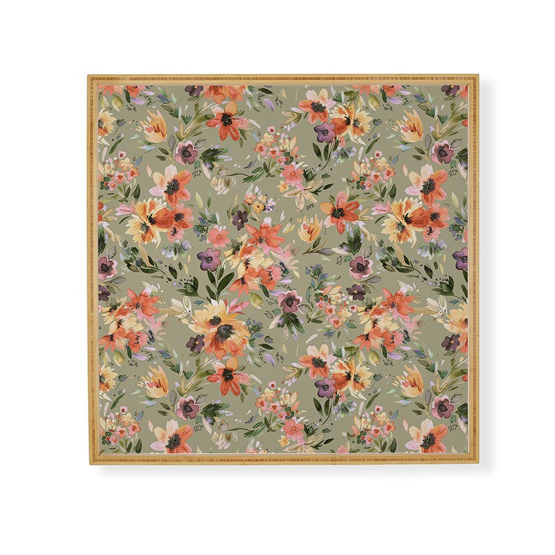 Ninola Design Botanic Retreat Floral Oleander Whimsical Teal Green Framed Wall Art