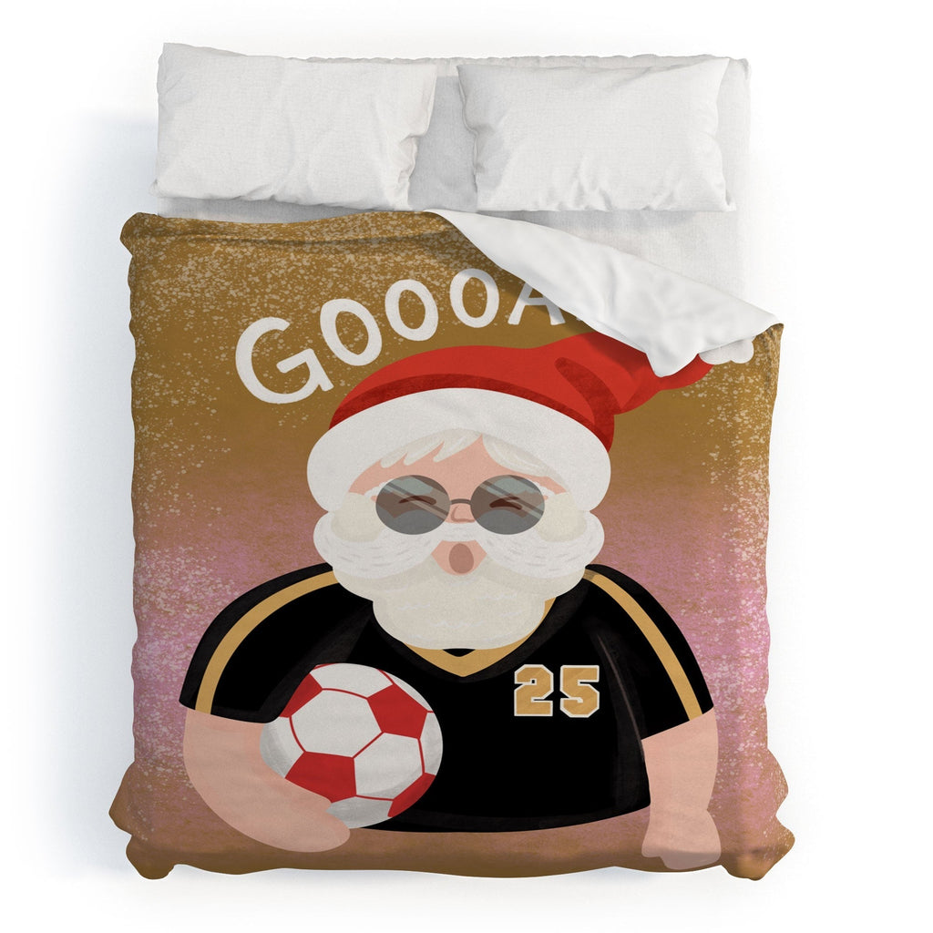 Design by Spark Sporty Soccer Santa Duvet Cover