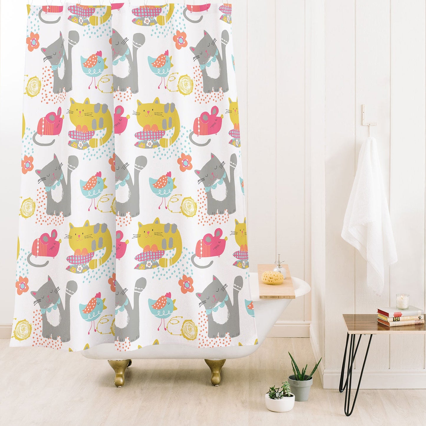 Wendy Kendall Cat And Mouse Shower Curtain