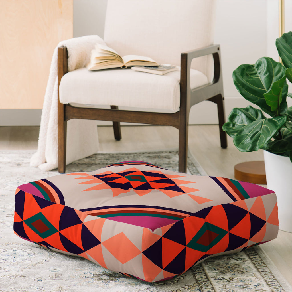 Wesley Bird Desert Sunrise Floor Pillow Square