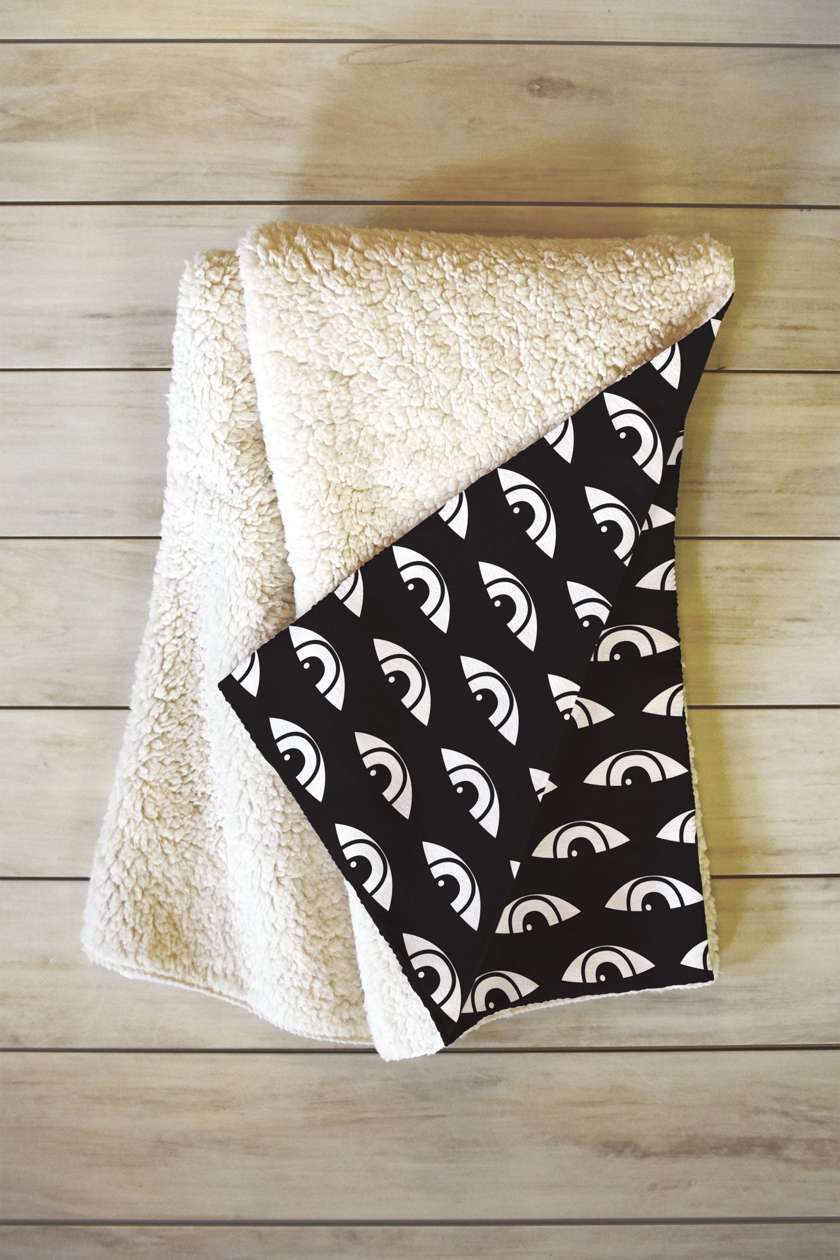 Wesley Bird Eyes On You Black Fleece Throw Blanket