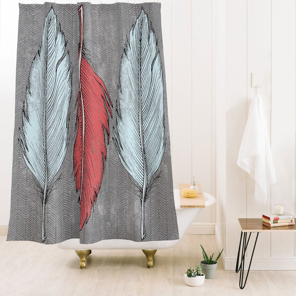 Wesley Bird Feathered Shower Curtain