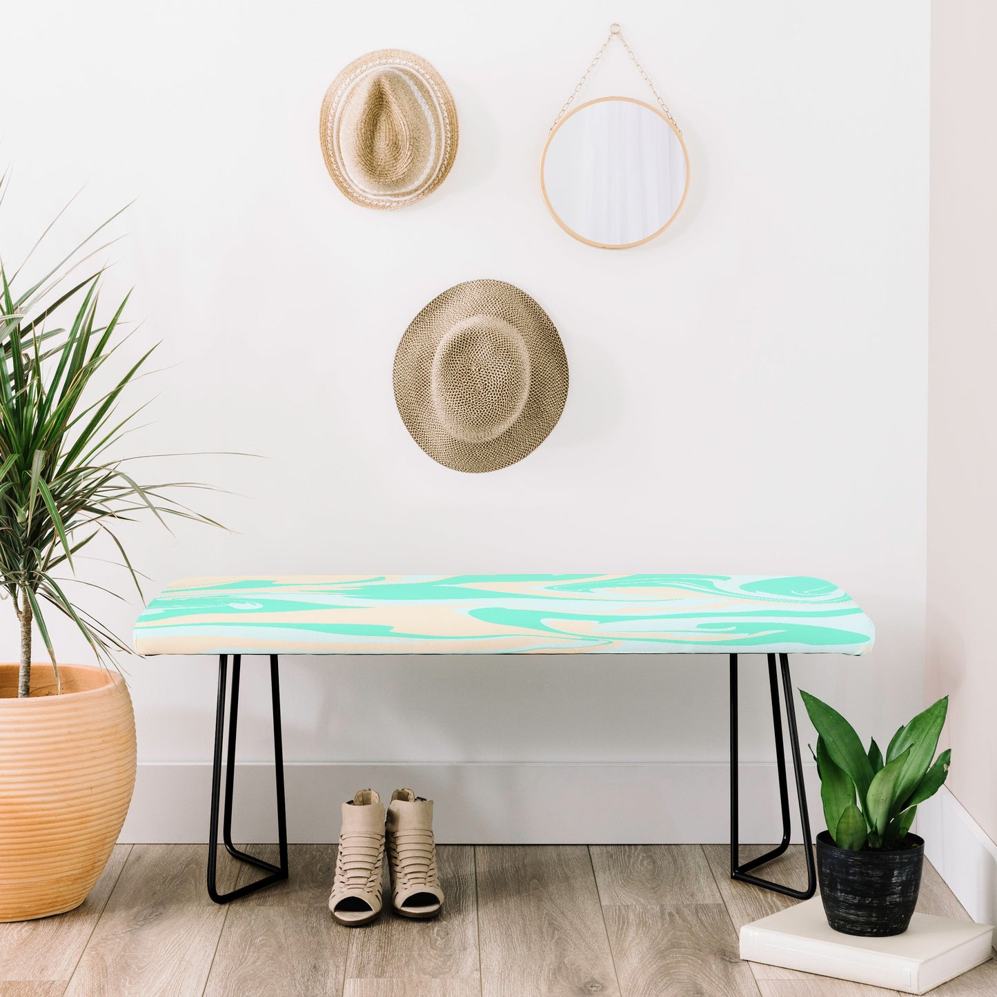 Wesley Bird Hypnotic Camo Seafoam Bench