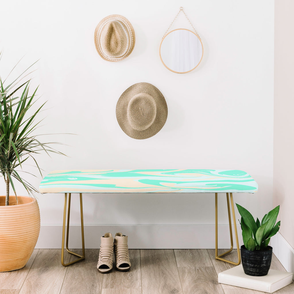 Wesley Bird Hypnotic Camo Seafoam Bench