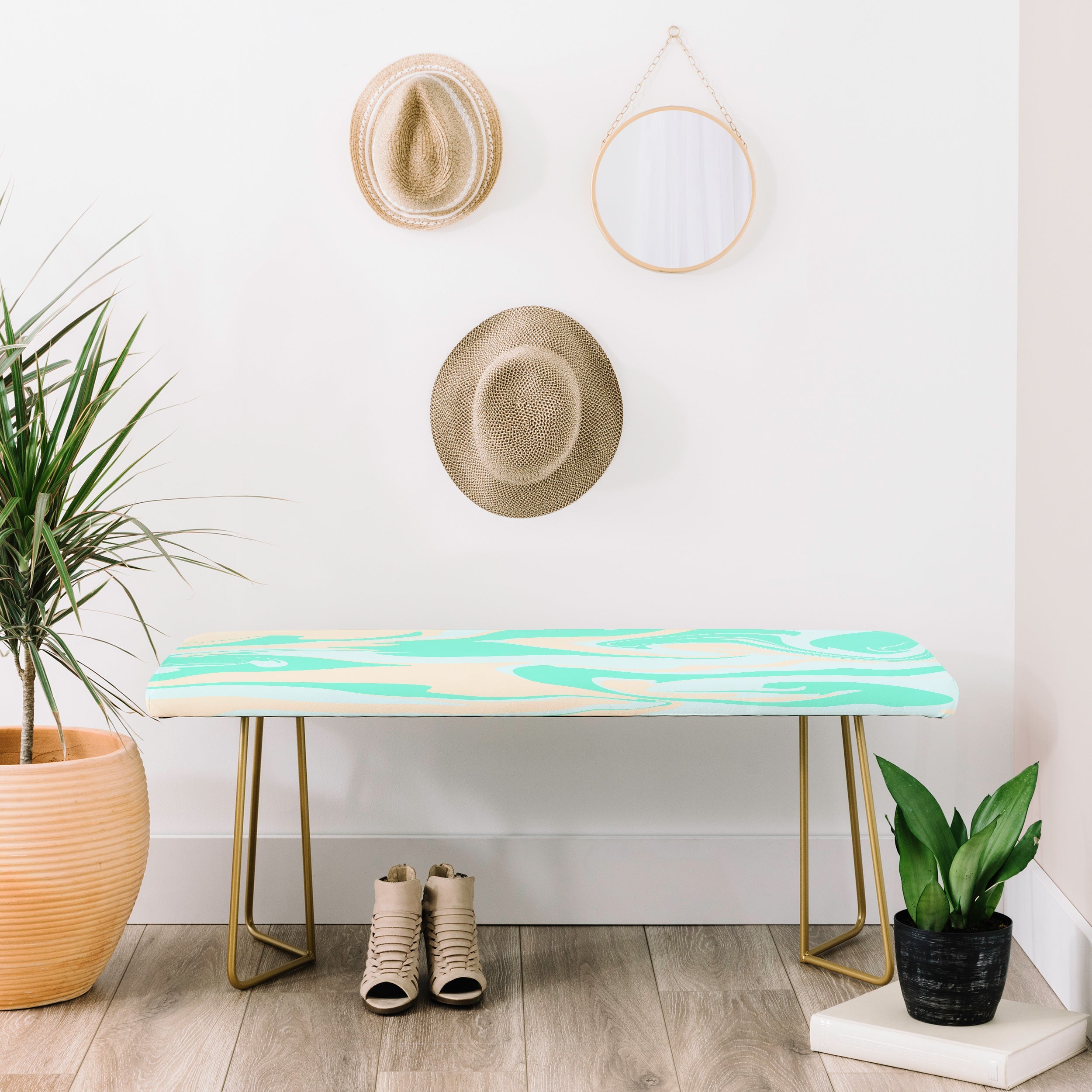 Wesley Bird Hypnotic Camo Seafoam Bench