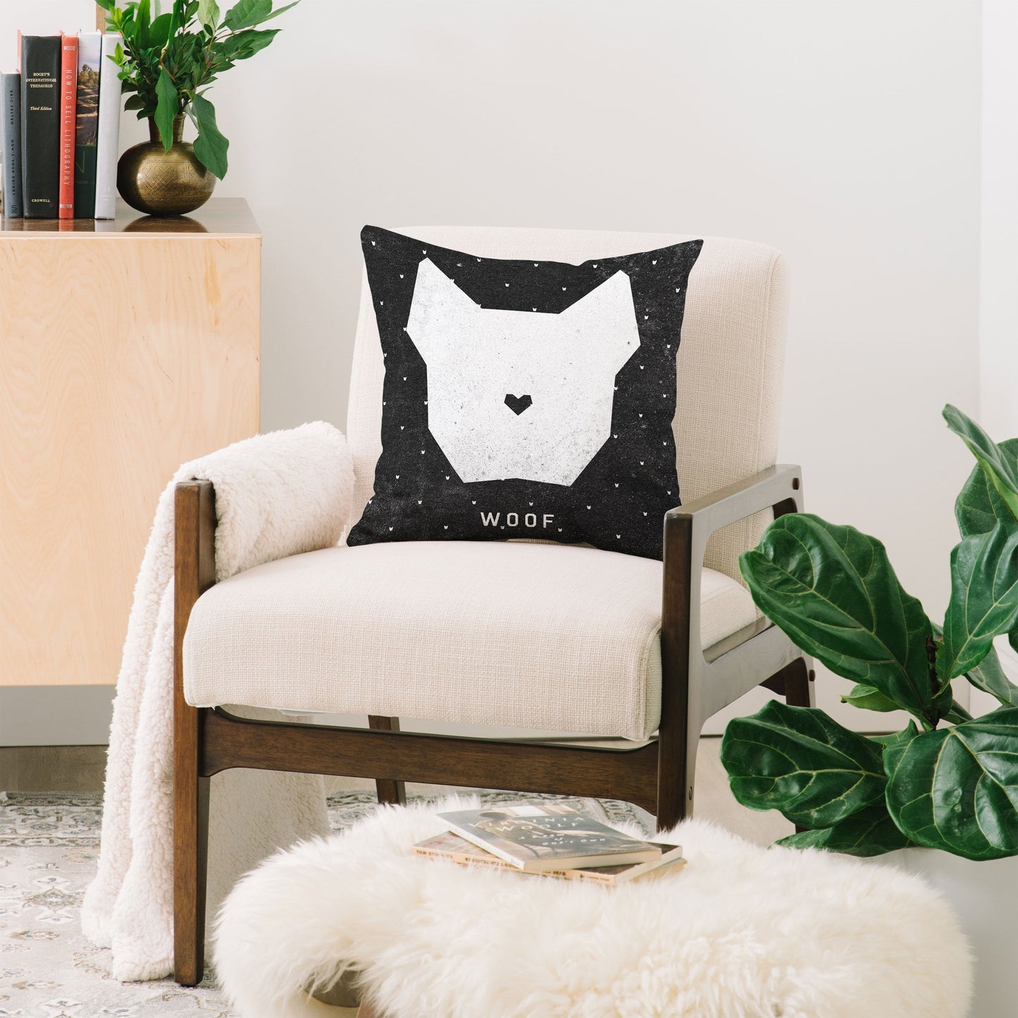 Wesley Bird Woof Throw Pillow
