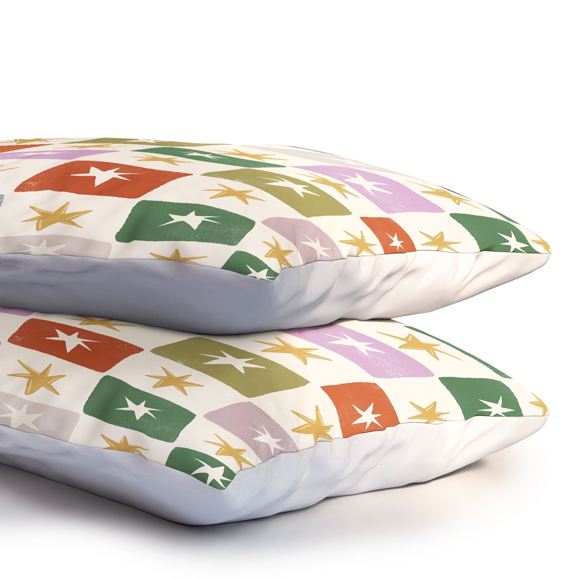 LouBruzzoni Retro Star Block Pattern Pillow Shams