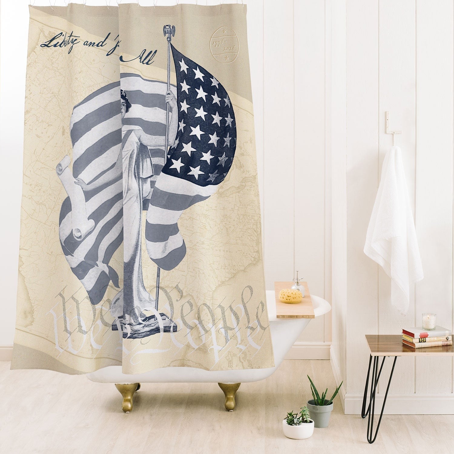 DENY Designs Liberty and Justice Woman Shower Curtain