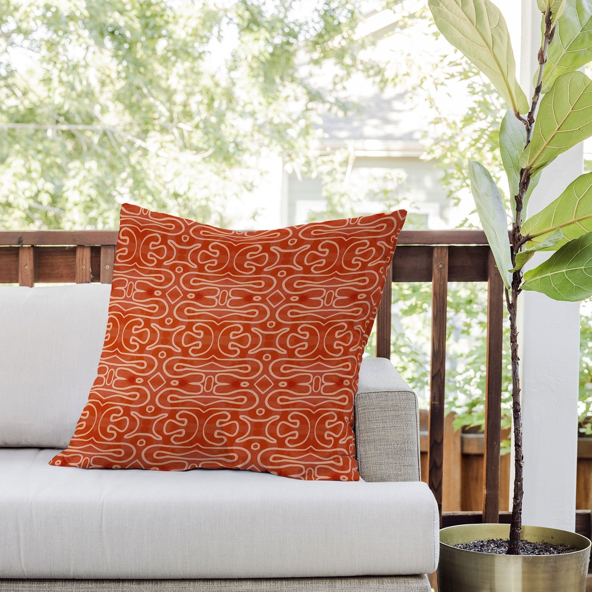Mirimo Venexiana Burnt Orange Outdoor Throw Pillow