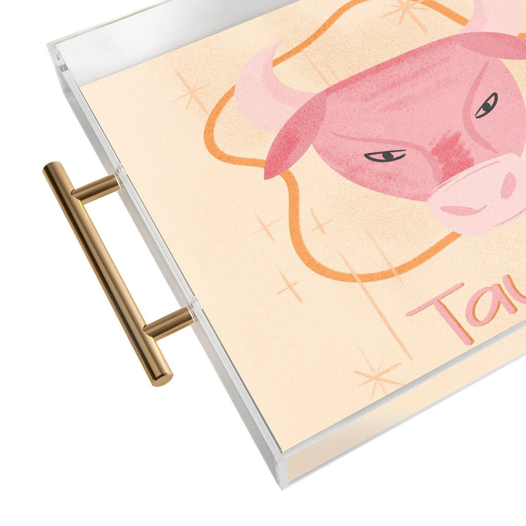 Little Om Zodiac Sign Taurus Acrylic Tray