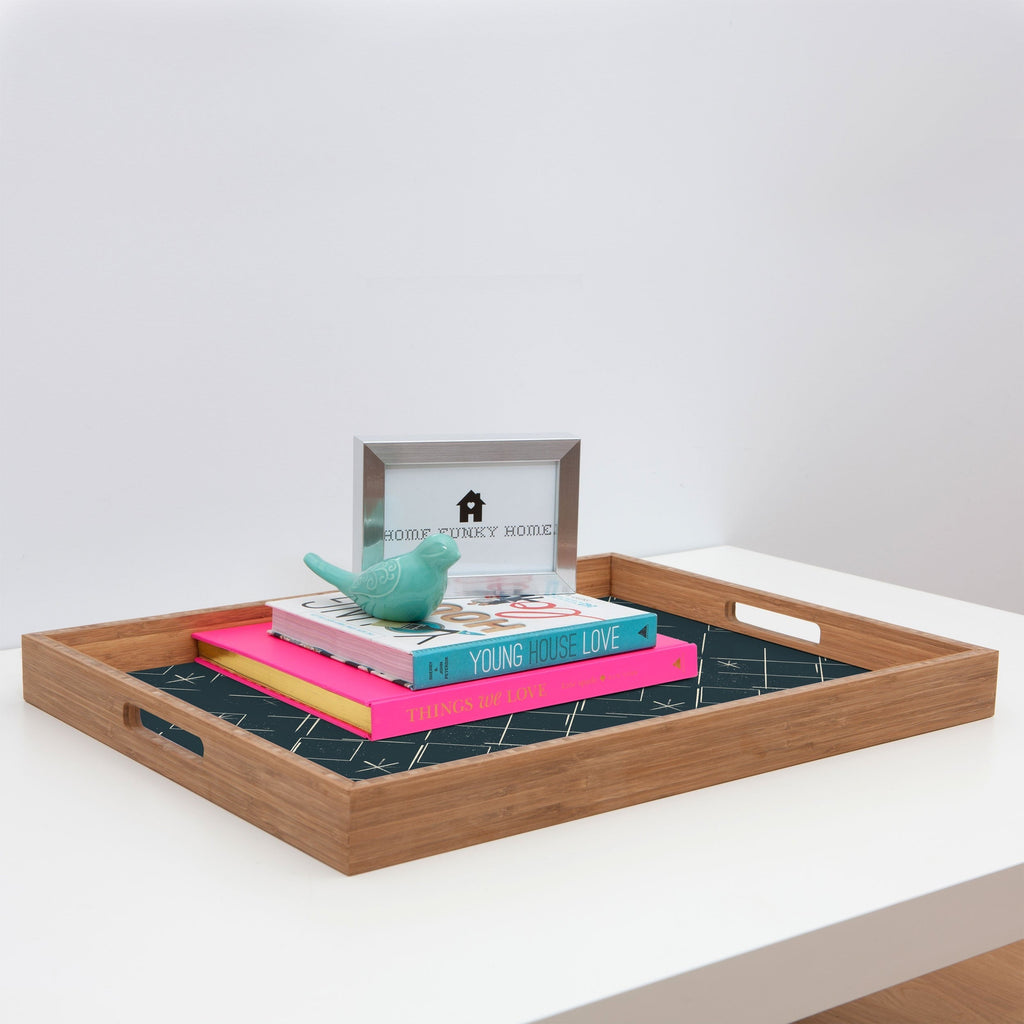 Little Om Starry Web navy Rectangular Tray