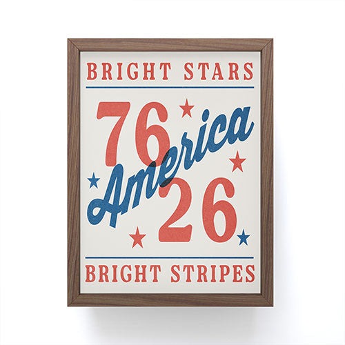 DENY Designs Bright Stars Bright Stripes Framed Mini Art Print