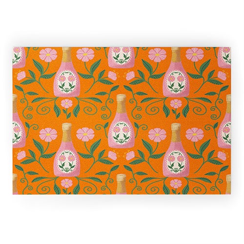 Design by Spark Rose Bubbly And Florals Welcome Mat