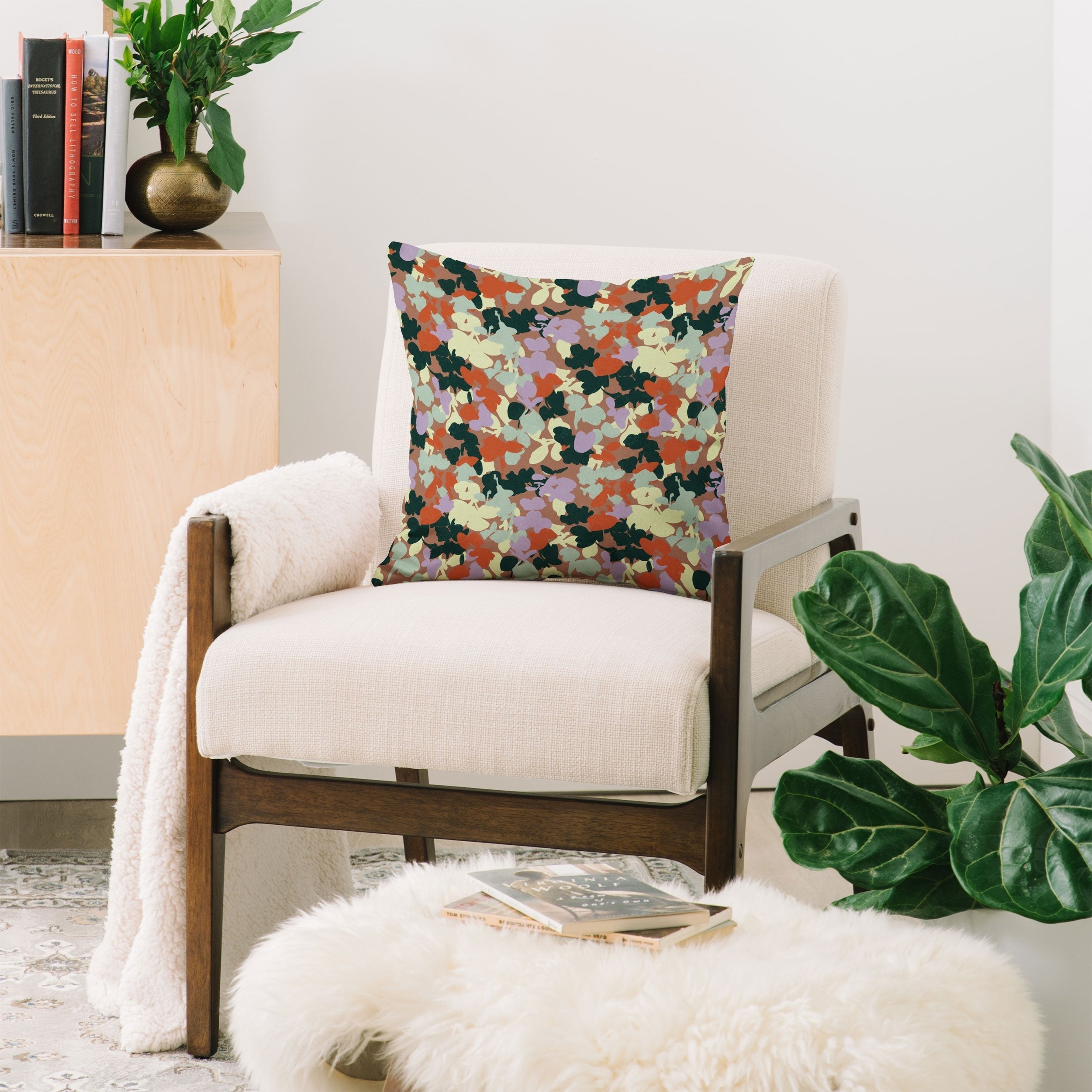 Marta Barragan Camarasa Retro Bloom Medley Throw Pillow