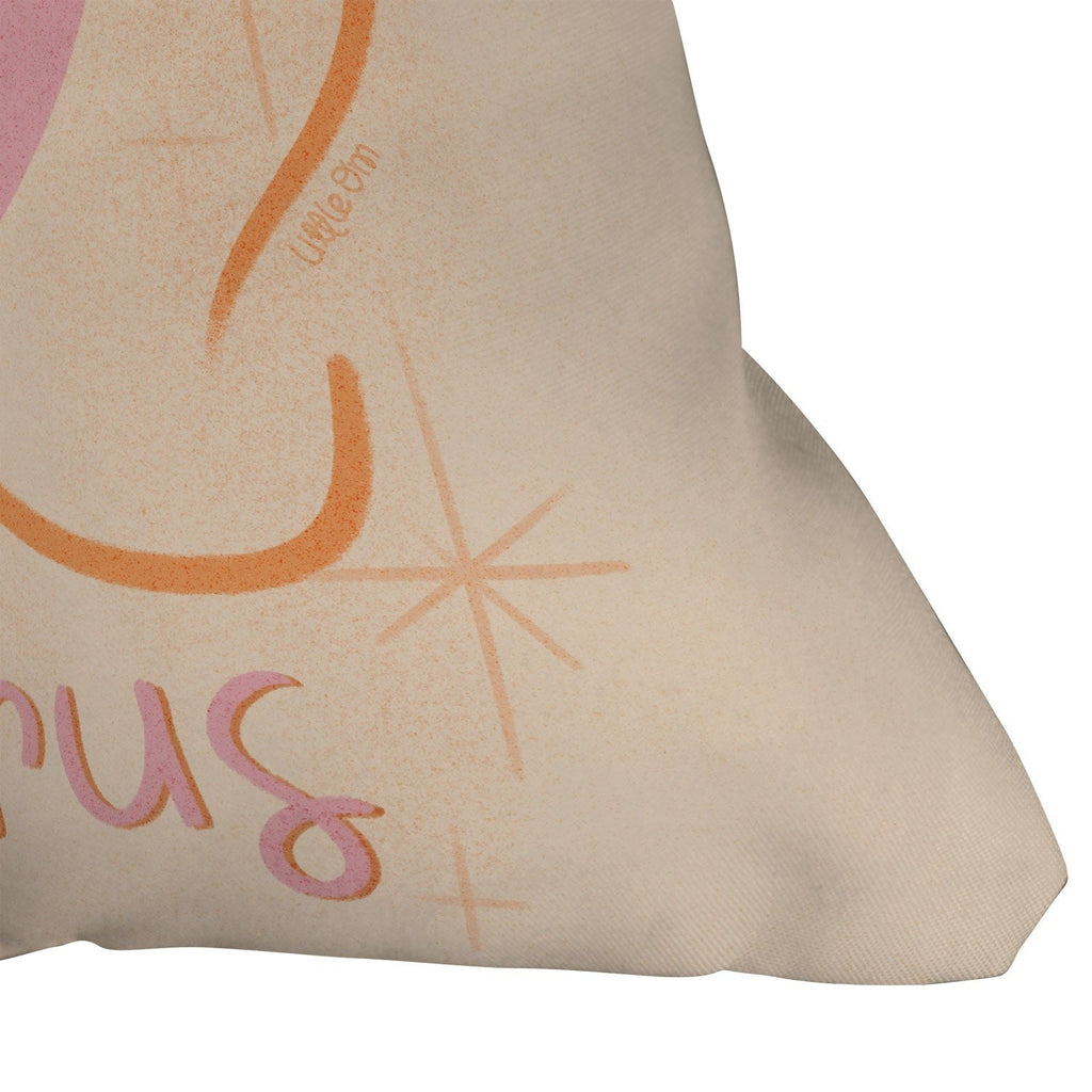 Little Om Zodiac Sign Taurus Outdoor Throw Pillow