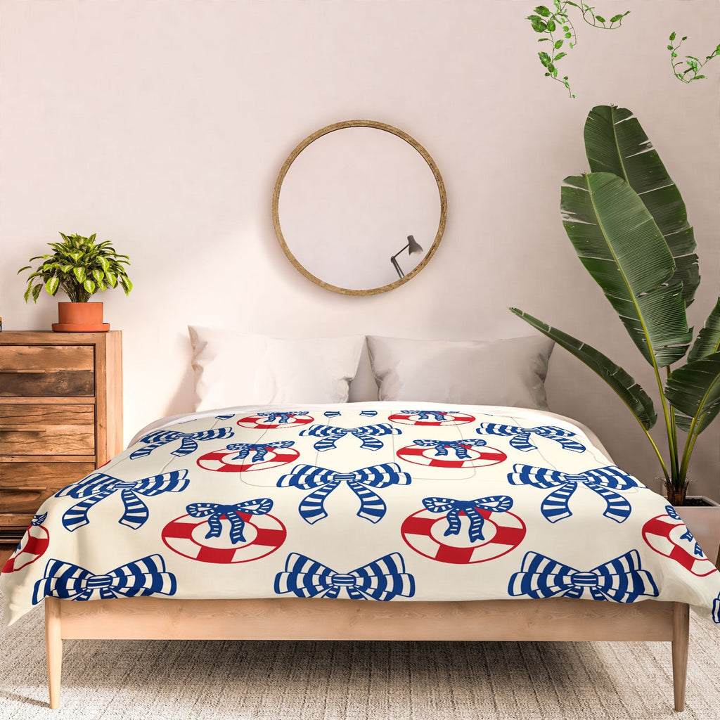 Design by Spark Nautical Christmas Bows Comforter