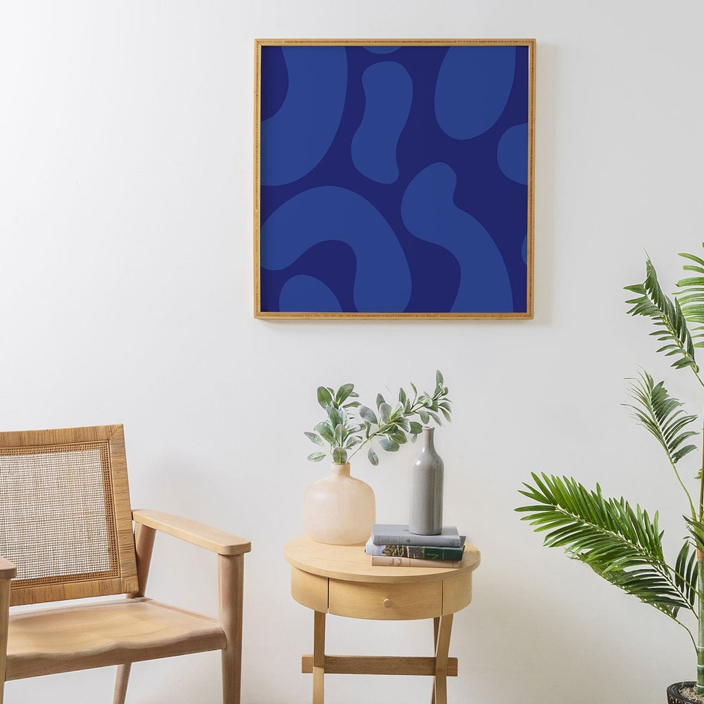 Camilla Foss Blue Pebble Framed Wall Art