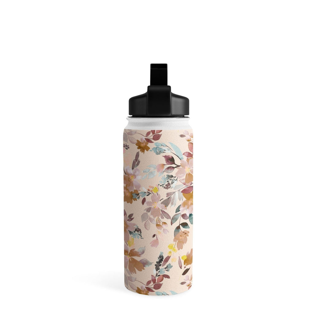 Ninola Design Botanic Retreat Floral Oleander Whimsical Soft Pink Water Bottle