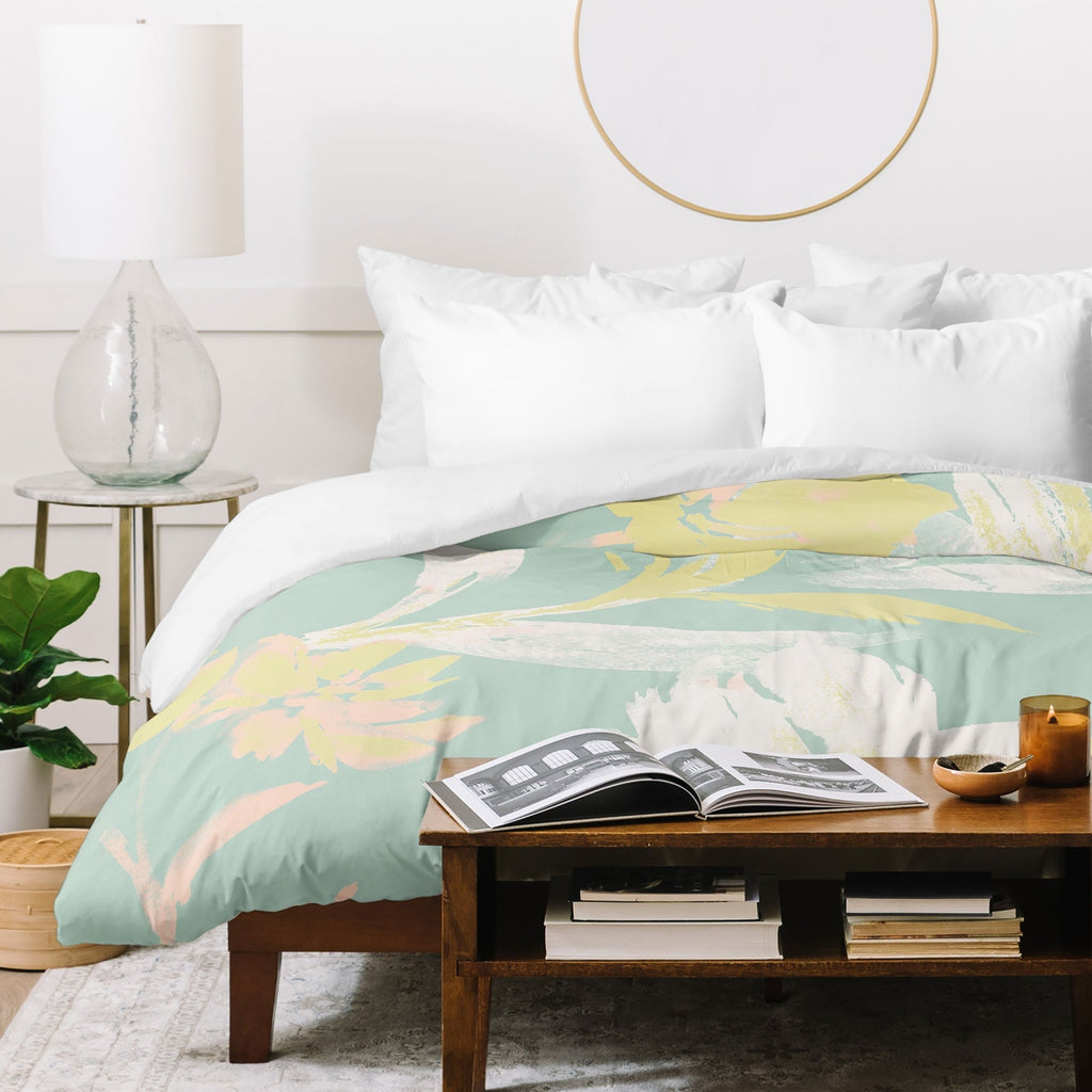 Gabriela Fuente Emma Floral Mint Duvet Cover