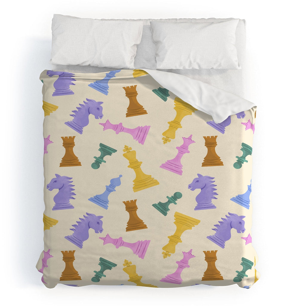 Design by Spark Chess Game Pieces Duvet Cover