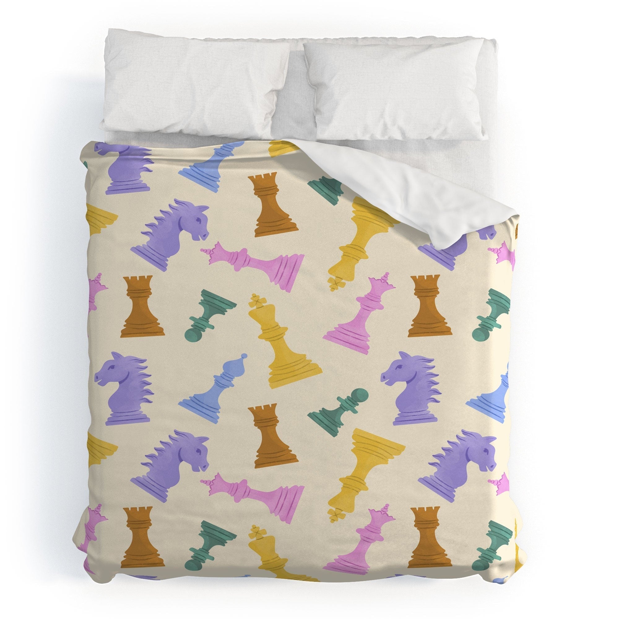 Design by Spark Chess Game Pieces Duvet Cover