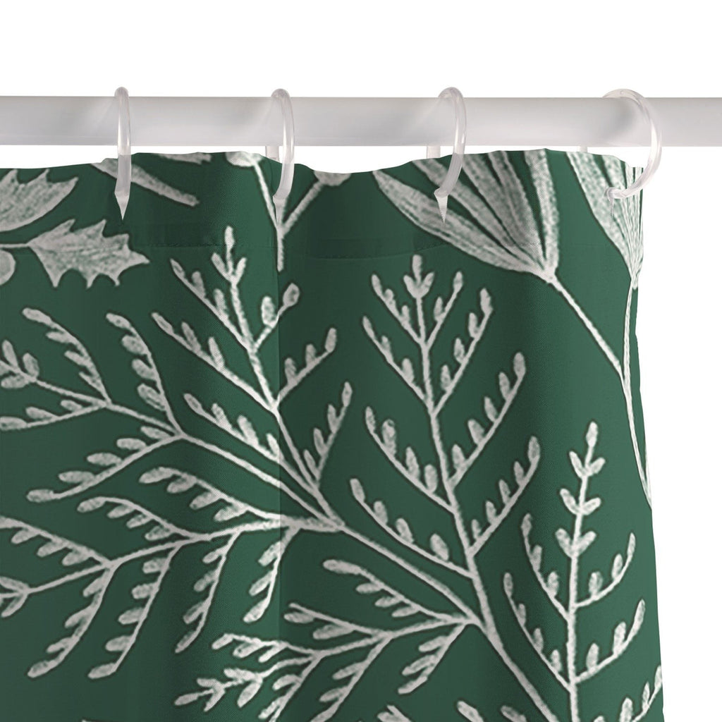 Pimlada Phuapradit Christmas Poinsettia Shower Curtain