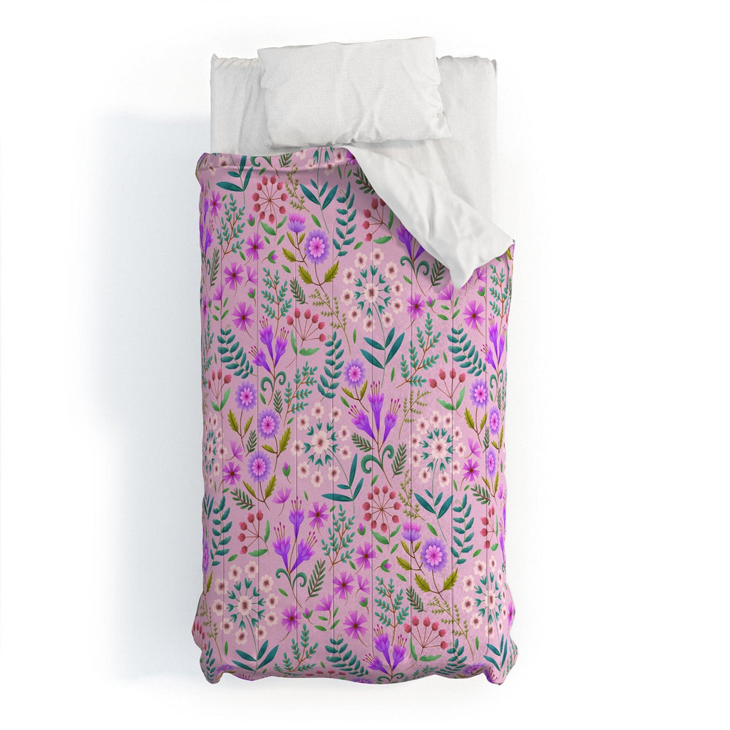 Pimlada Phuapradit Ditsy Purple Floral Half Drop Comforter