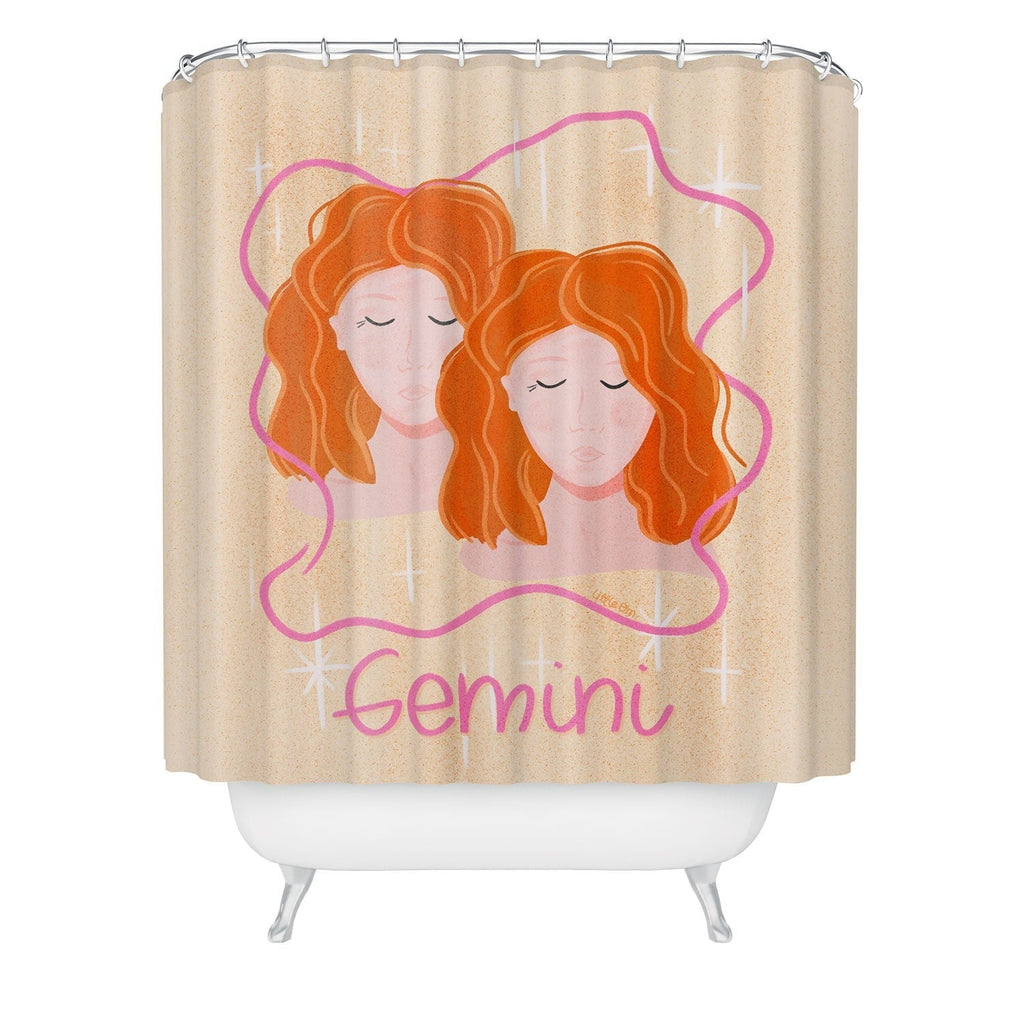 Little Om Zodiac Signs Gemini Shower Curtain