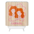 Little Om Zodiac Signs Gemini Shower Curtain