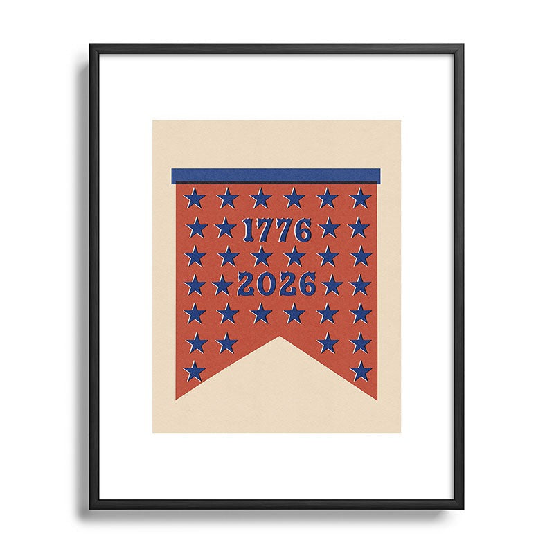 DENY Designs Star Banner Metal Framed Art Print