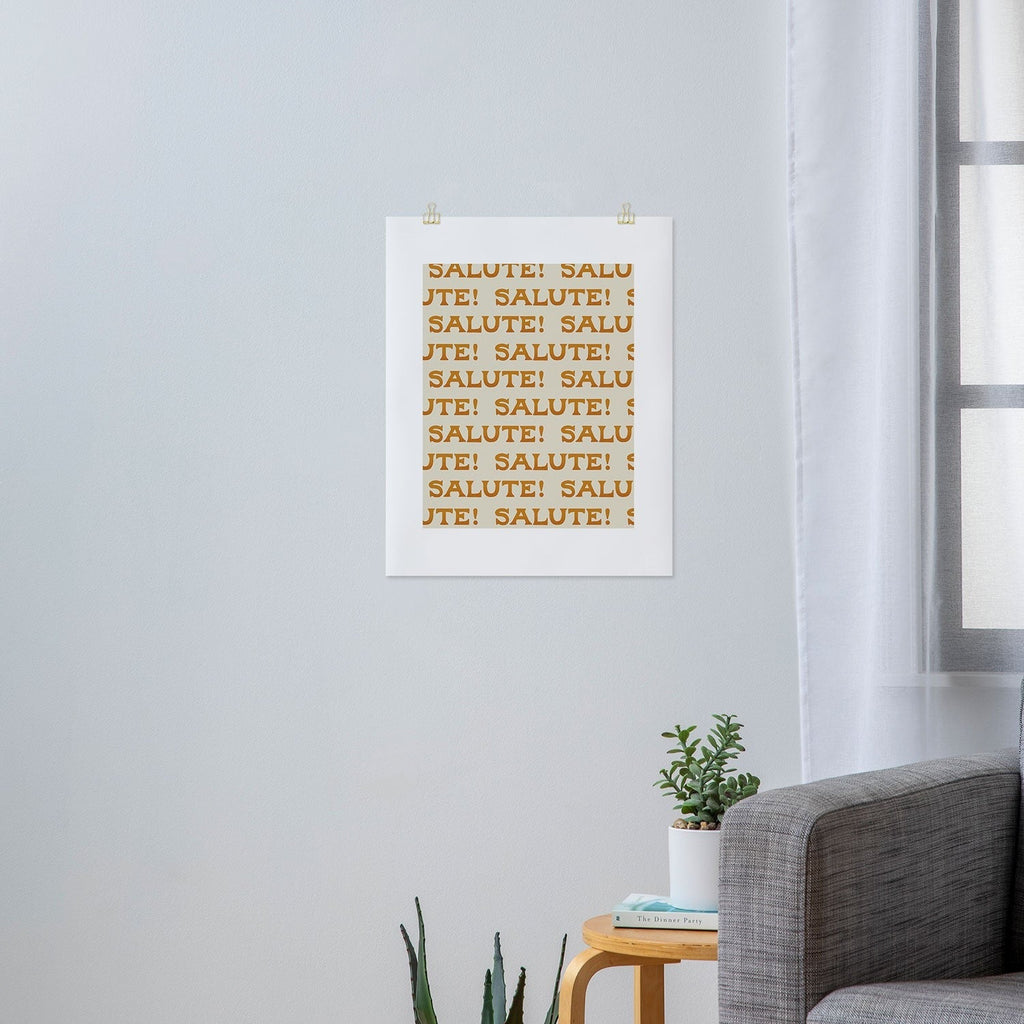 Jessica Molina Salute Gold Pattern on Cream Art Print