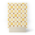 Ninola Design Everyday Artifact Checker Mosaic Tiles Geometry Yellow Mini Art Print