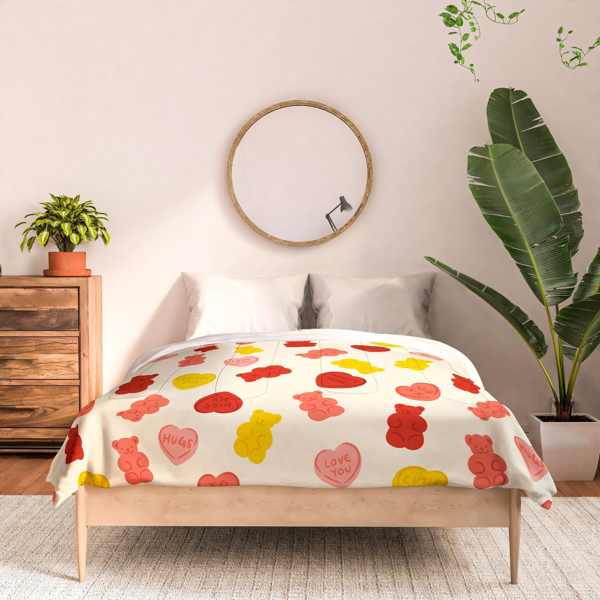 Design by Spark Gummy Bears and Candy Hearts Valentines Comforter