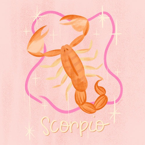 Little Om Zodiac Sign Scorpio Shower Curtain