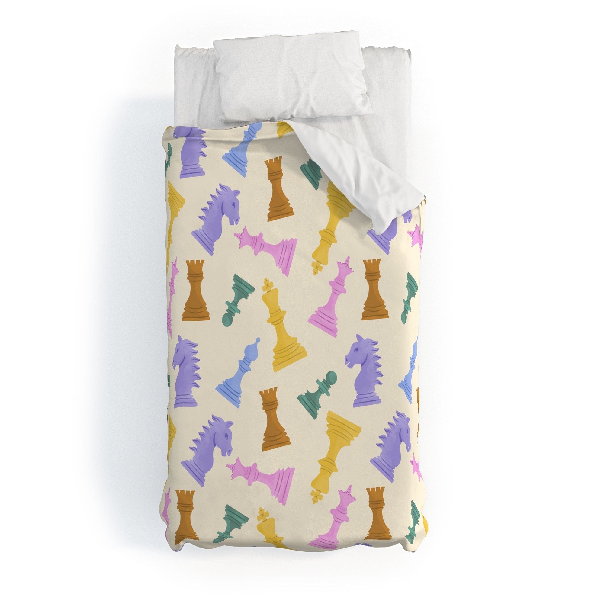 Design by Spark Chess Game Pieces Duvet Cover
