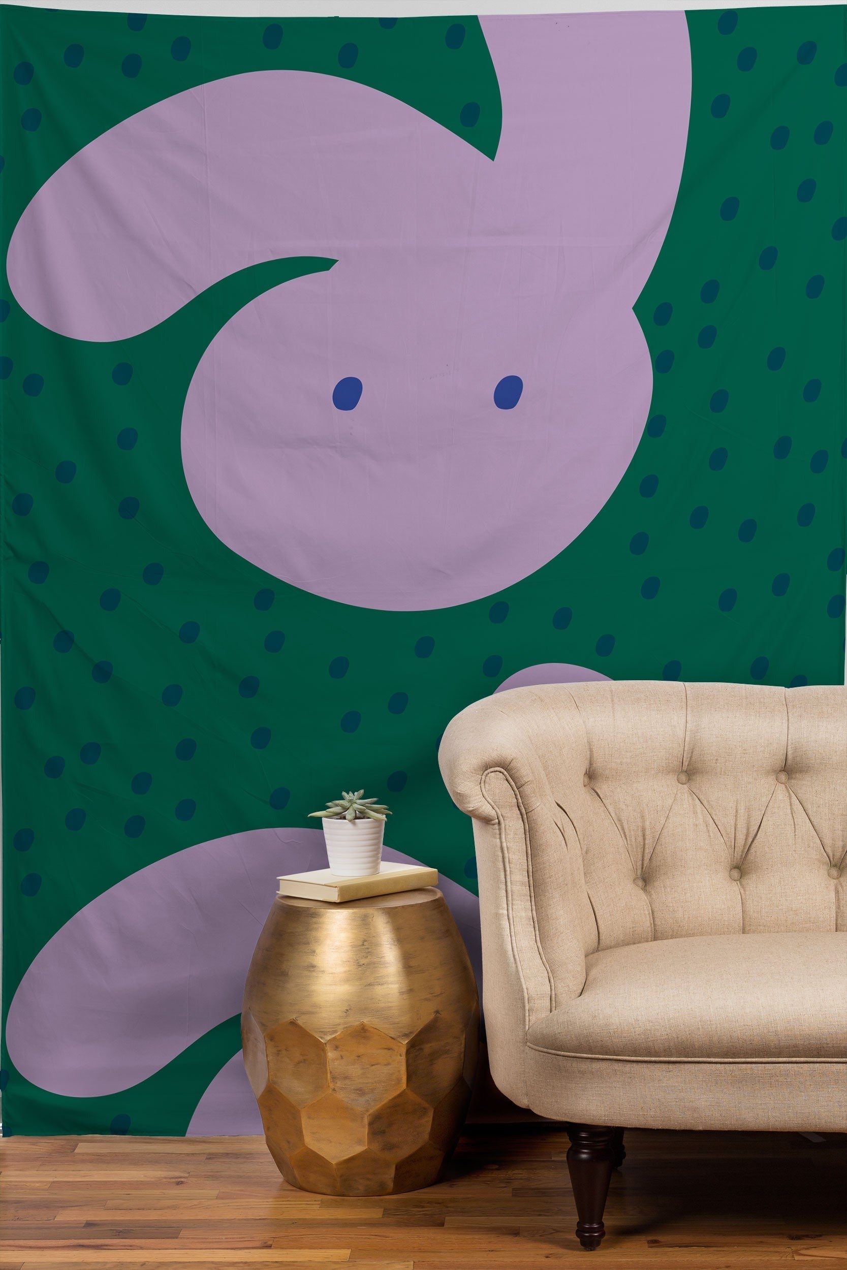 Camilla Foss Pebbles and Rabbit Tapestry