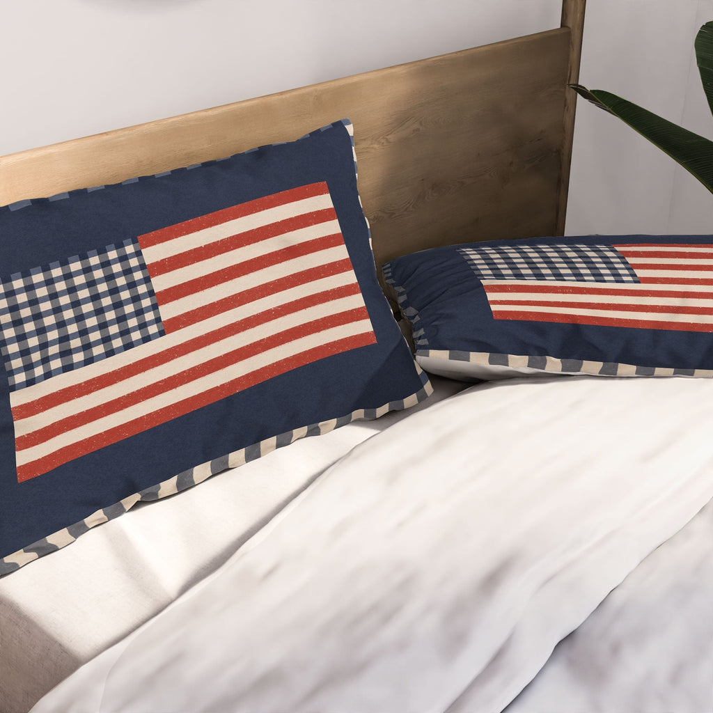 DENY Designs Gingham Flag Pillow Shams