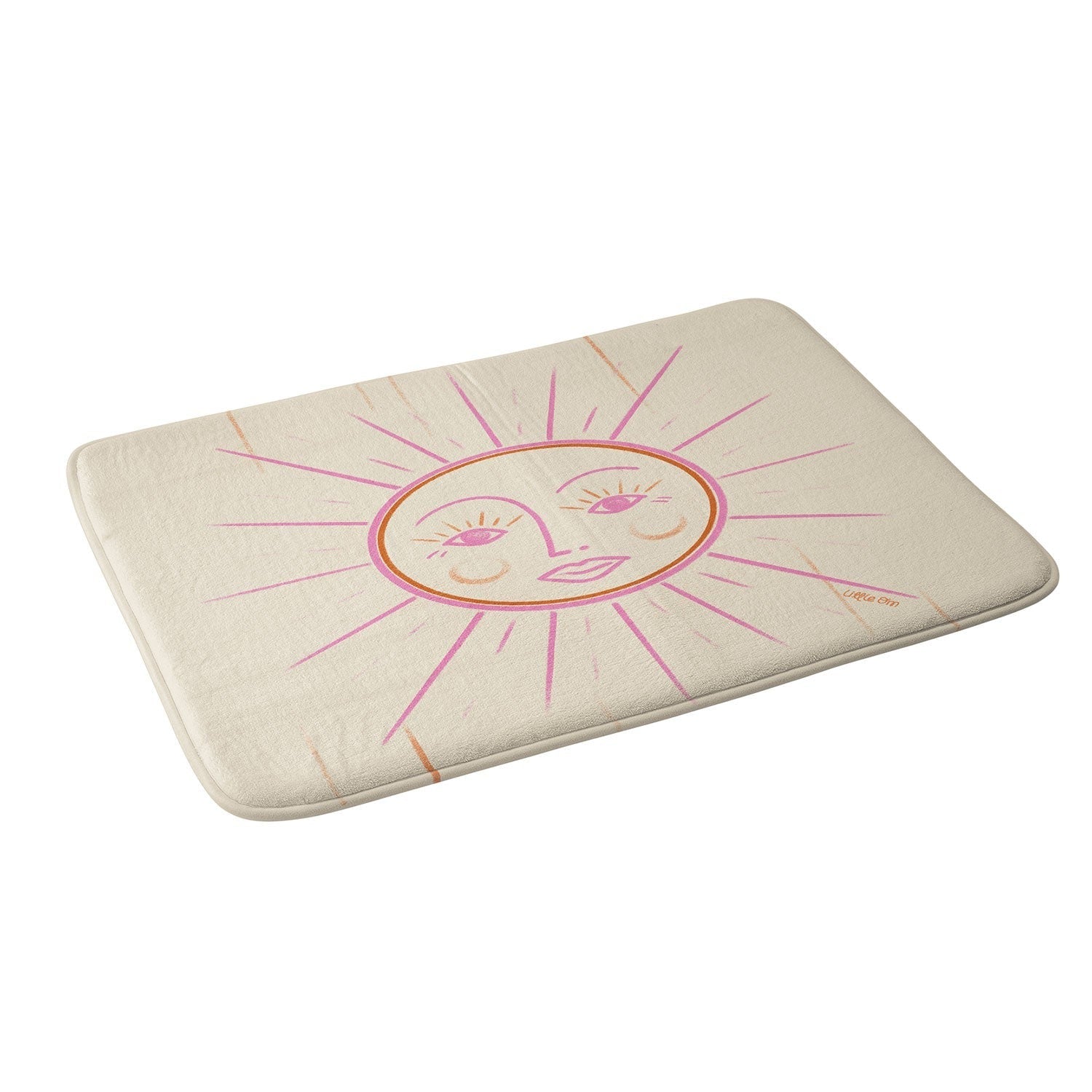 Little Om Celestial Sun cream Memory Foam Bath Mat