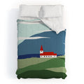 Valeria Frustaci Red roof in Iceland Comforter