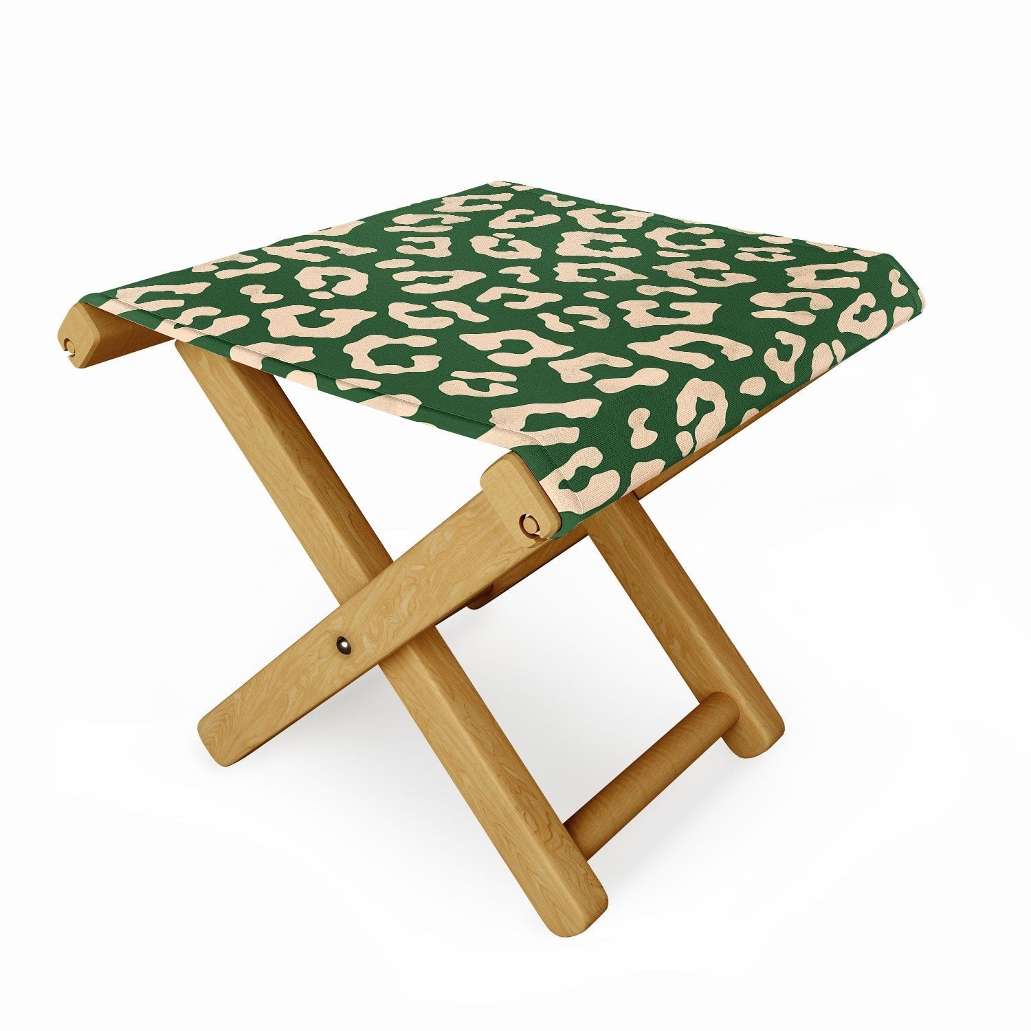 Avenie BR Cheetah Print In Green Folding Stool