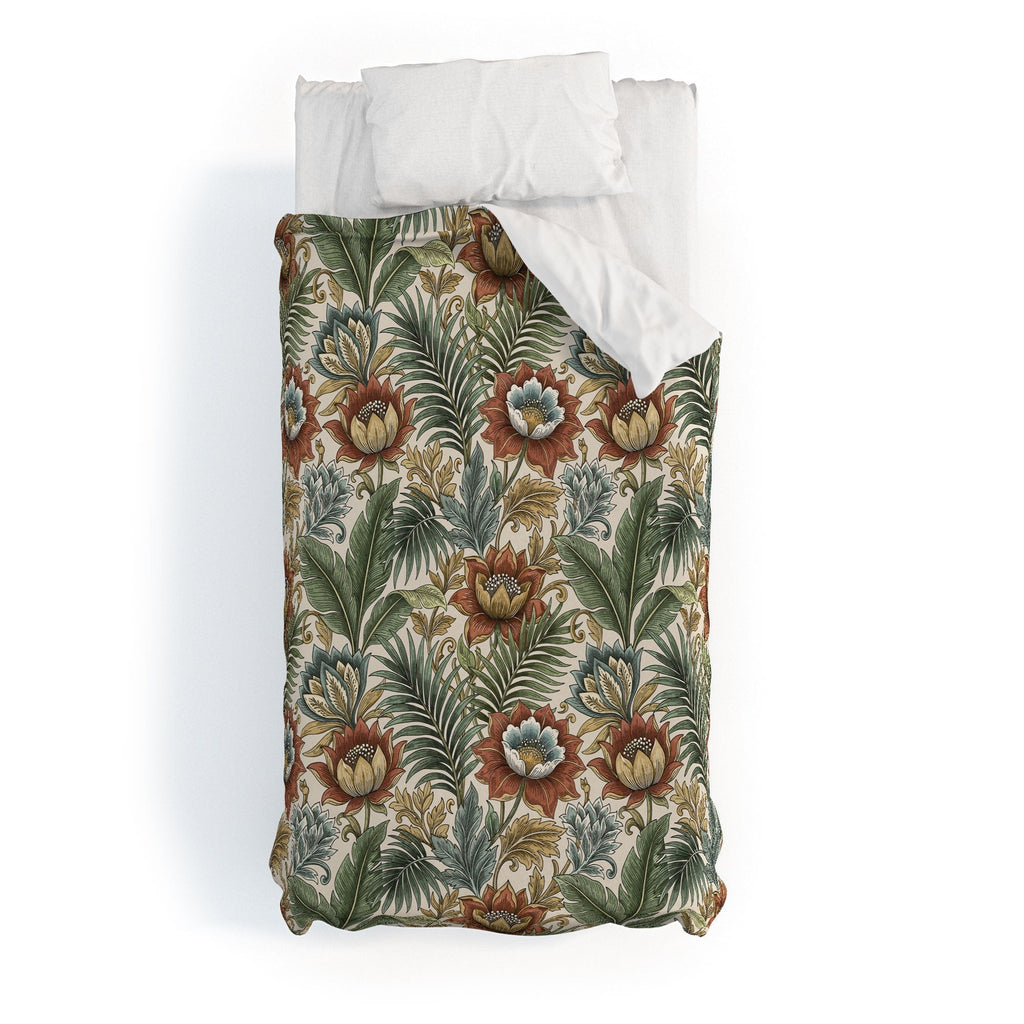 Marta Barragan Camarasa Retro Jungle Garden Duvet Cover