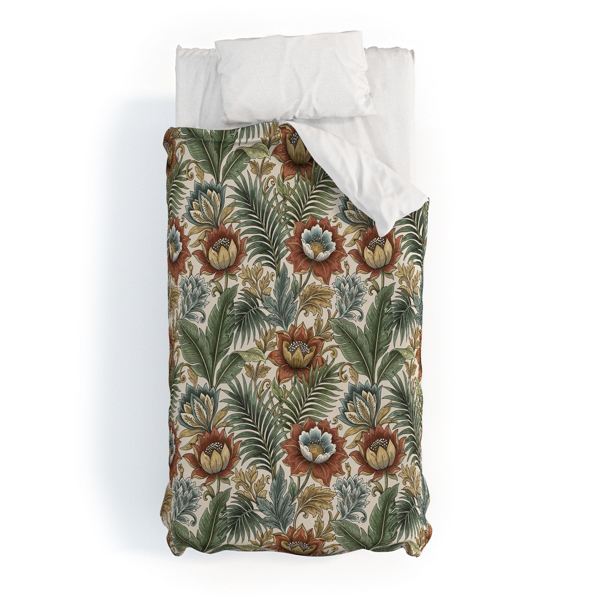 Marta Barragan Camarasa Retro Jungle Garden Duvet Cover