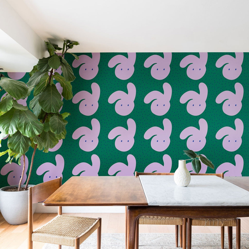 Camilla Foss Pebbles and Rabbit Wallpaper