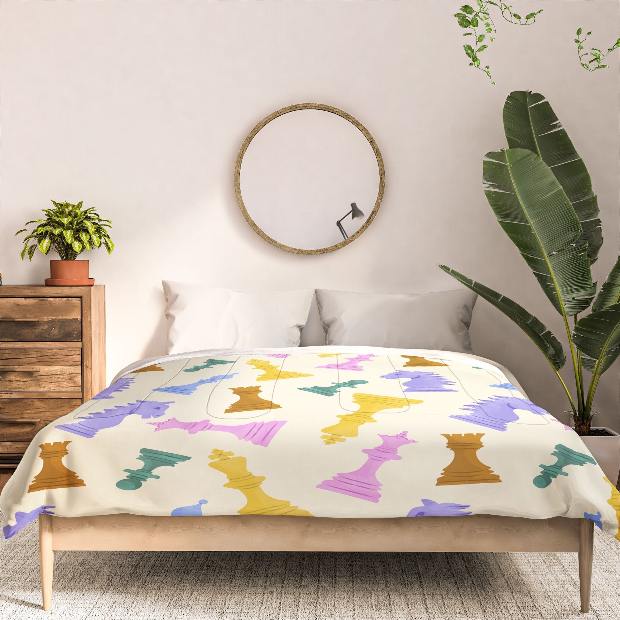Design by Spark Chess Game Pieces Comforter