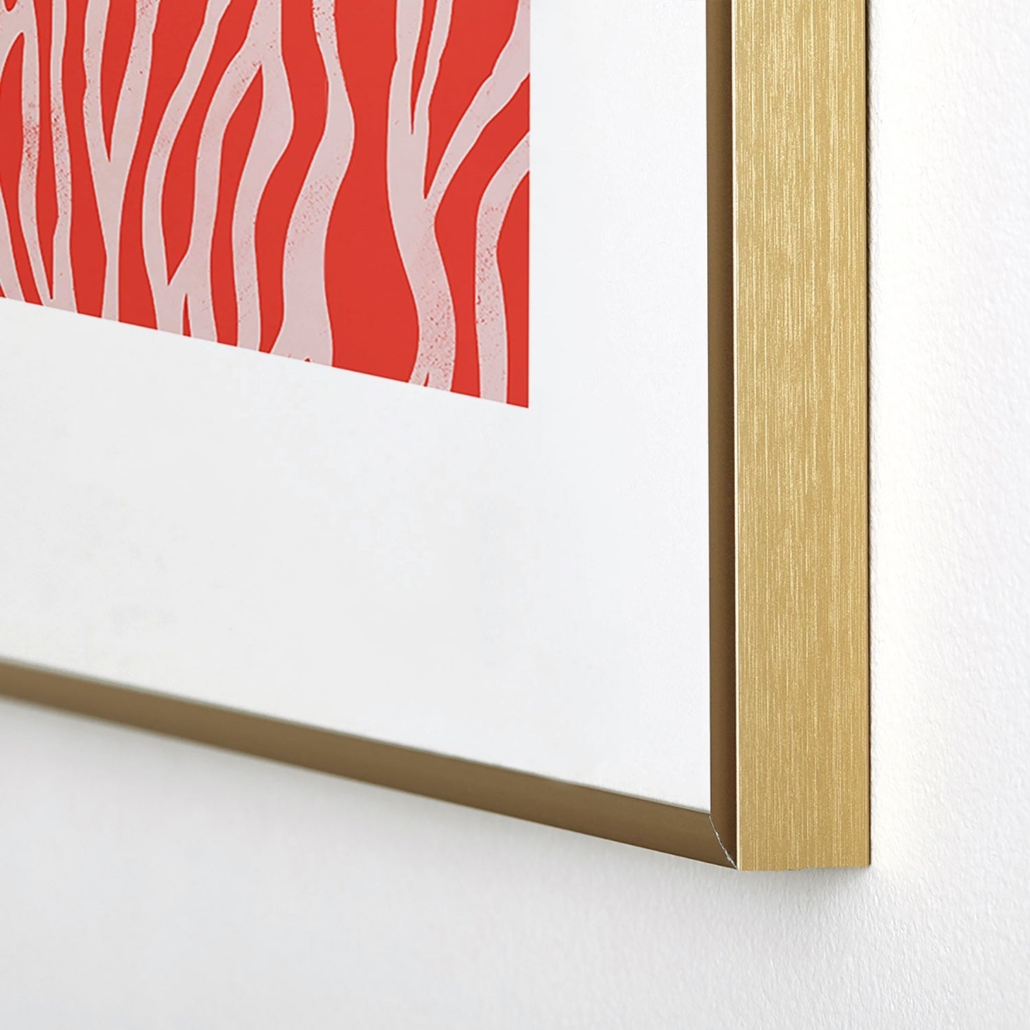 Avenie BR Red Zebra Stripe Metal Framed Art Print
