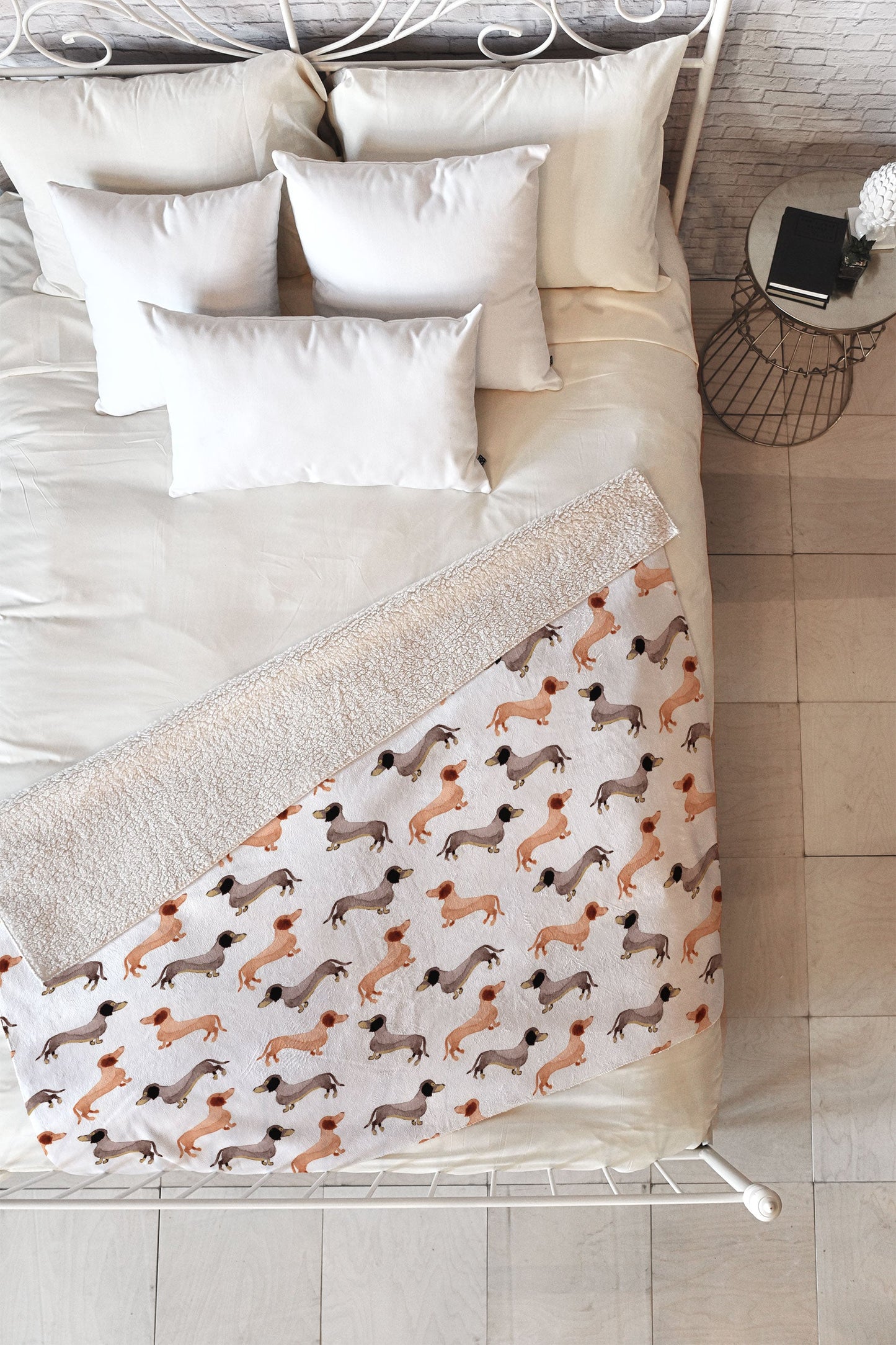 Wonder Forest Darling Dachshunds Fleece Throw Blanket